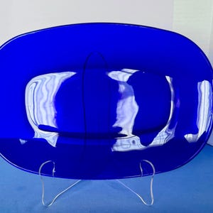 Vintage Glass Platter Cobalt Blue 14”