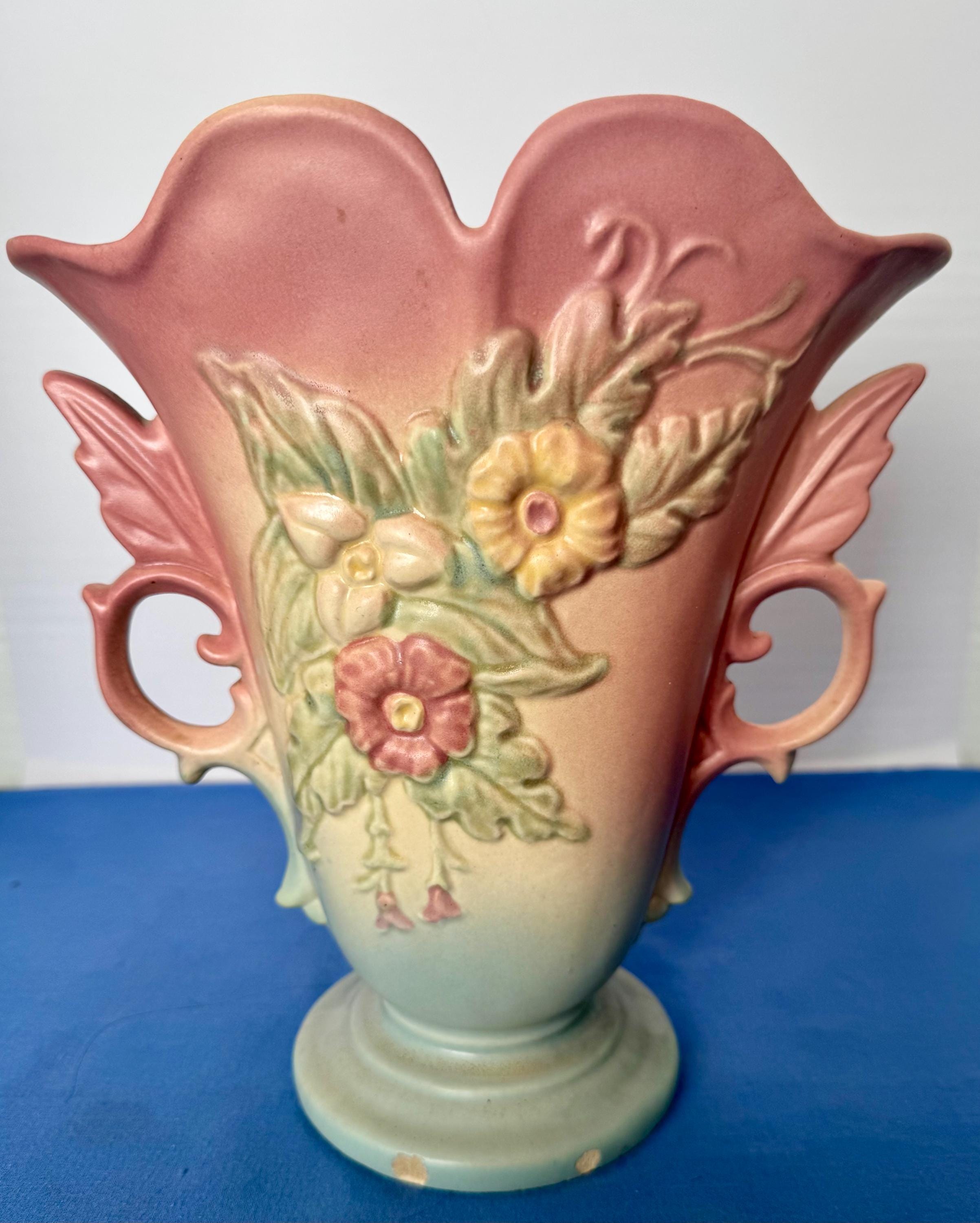 Vintage Hull Pottery Vase-double Handle Wildflower W-9 8.5” Slight
