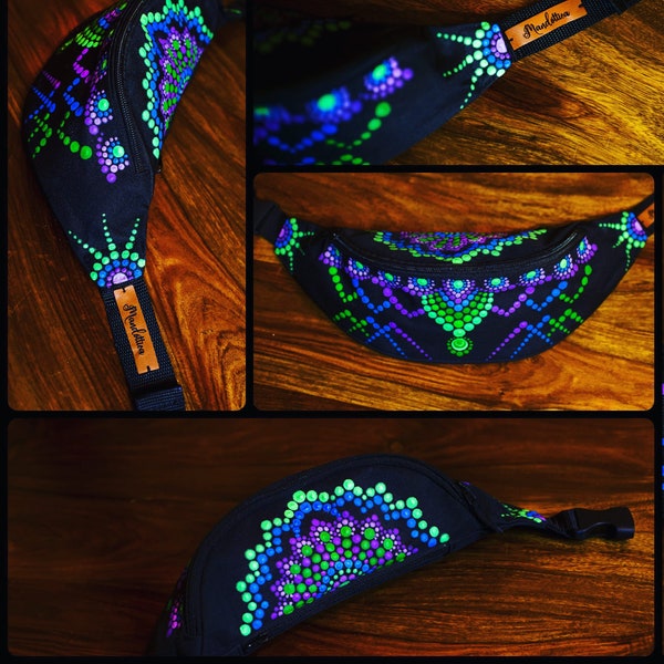 Mandala Fanny Pack - Hand Painted - PsyPack  - Mandala Bum Bag