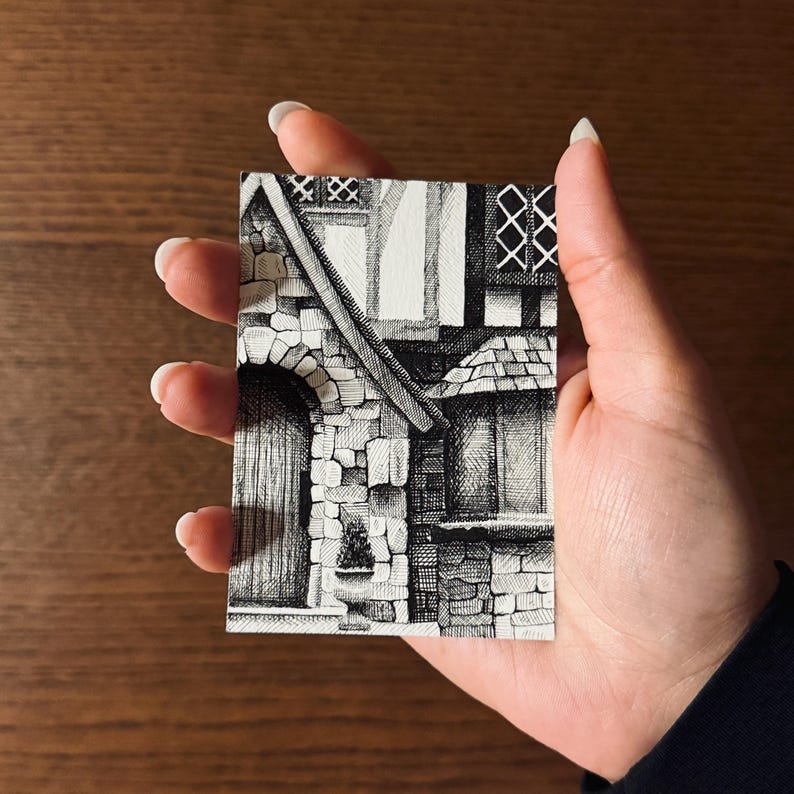 Original Pen and Ink House Drawing, Detailed Architectural Artwork ...