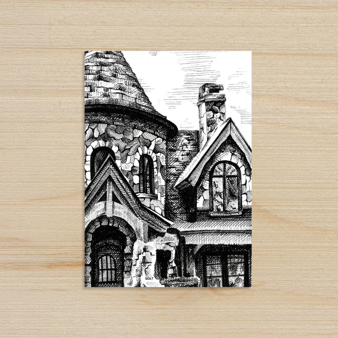 Pen and Ink Architectural Drawing Print, Detailed Artwork, Archival ...