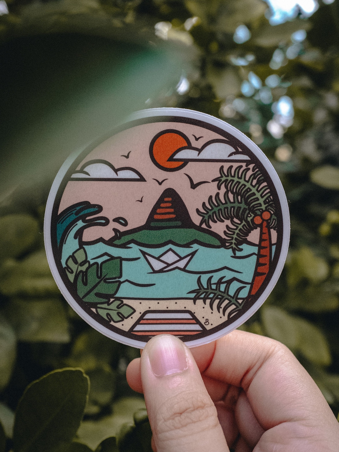 Hi Manis Sticker Chinaman's Hat Sticker (nature Sticker, Island Sticker, Summer Sticker ...