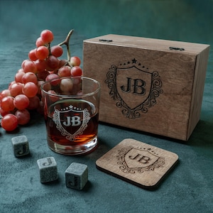 Custom Whiskey Glasses, Bourbon Glasses, Personalized Whiskey Glass Set, Engraved Glasses, Whiskey Stones, Custom Whiskey Box
