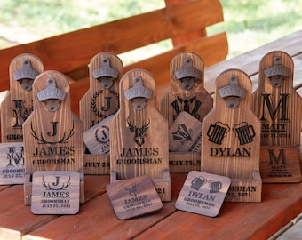 Personalized Wall Mount Bottle Opener: Best Man Proposal, Groomsman Gift