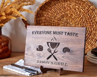 Engraved BBQ Cutting Board, Grill Gift for Dad, Christmas Gift, BBQ Gift for Him, Gift for Chef, Gift for Grill Master, Custom Cutting Board