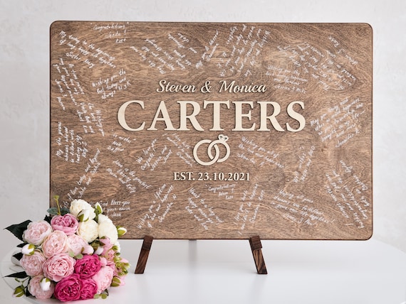 Acryl-Fotogästebuch Schild Mit Ständer - Blumen Design Für Hochzeiten & Partys | 15,2x20,3cm