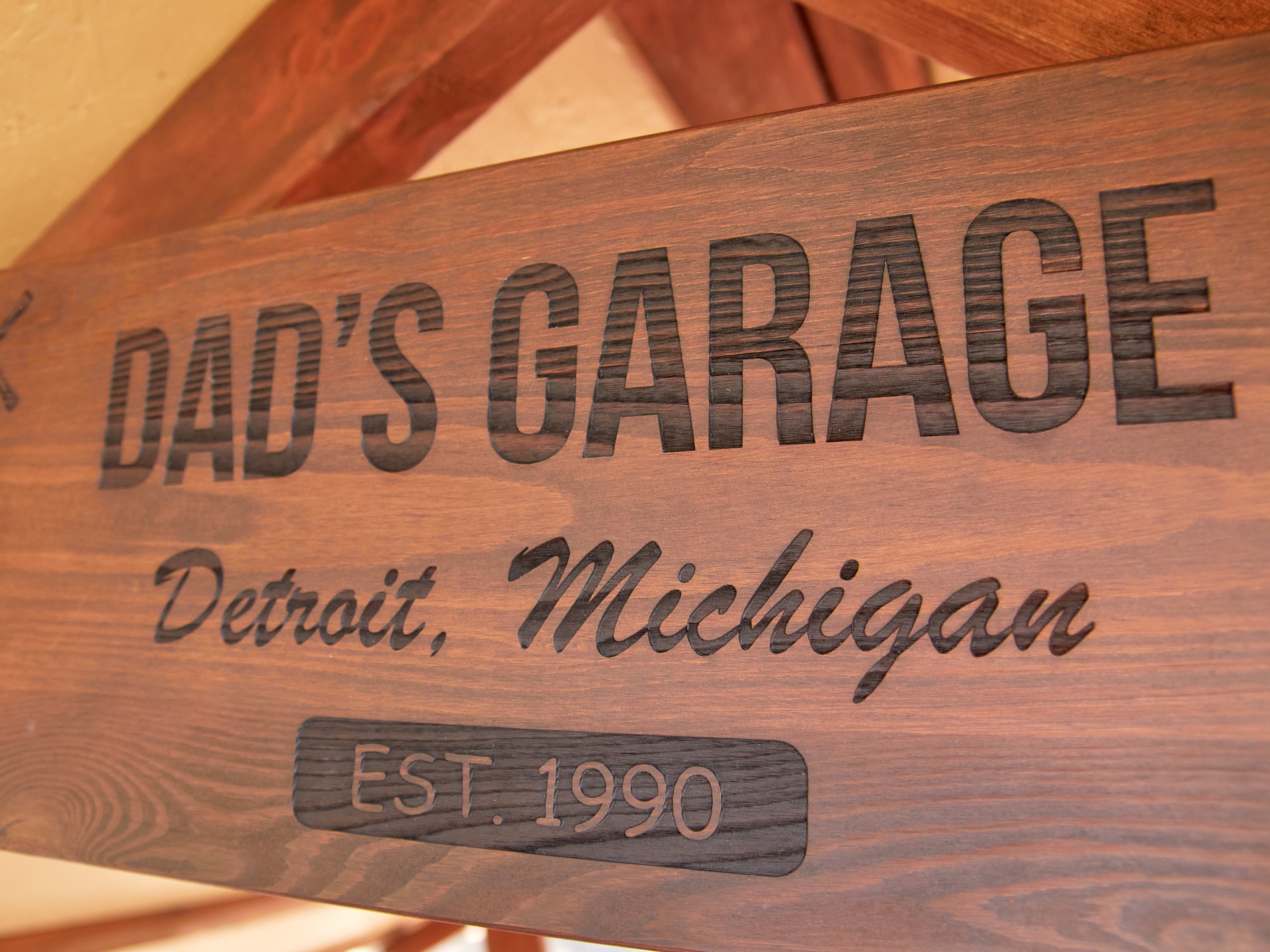 Custom Wood Signs Dads Garage Sign Wooden Name Sign Garage Etsy