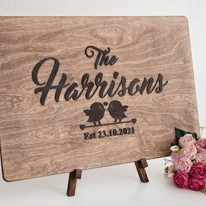 3D Wedding Guest Book Alternative, Rustic Guest Book Sign, Unique Personalized Guestbook, Custom Last Name Guest book