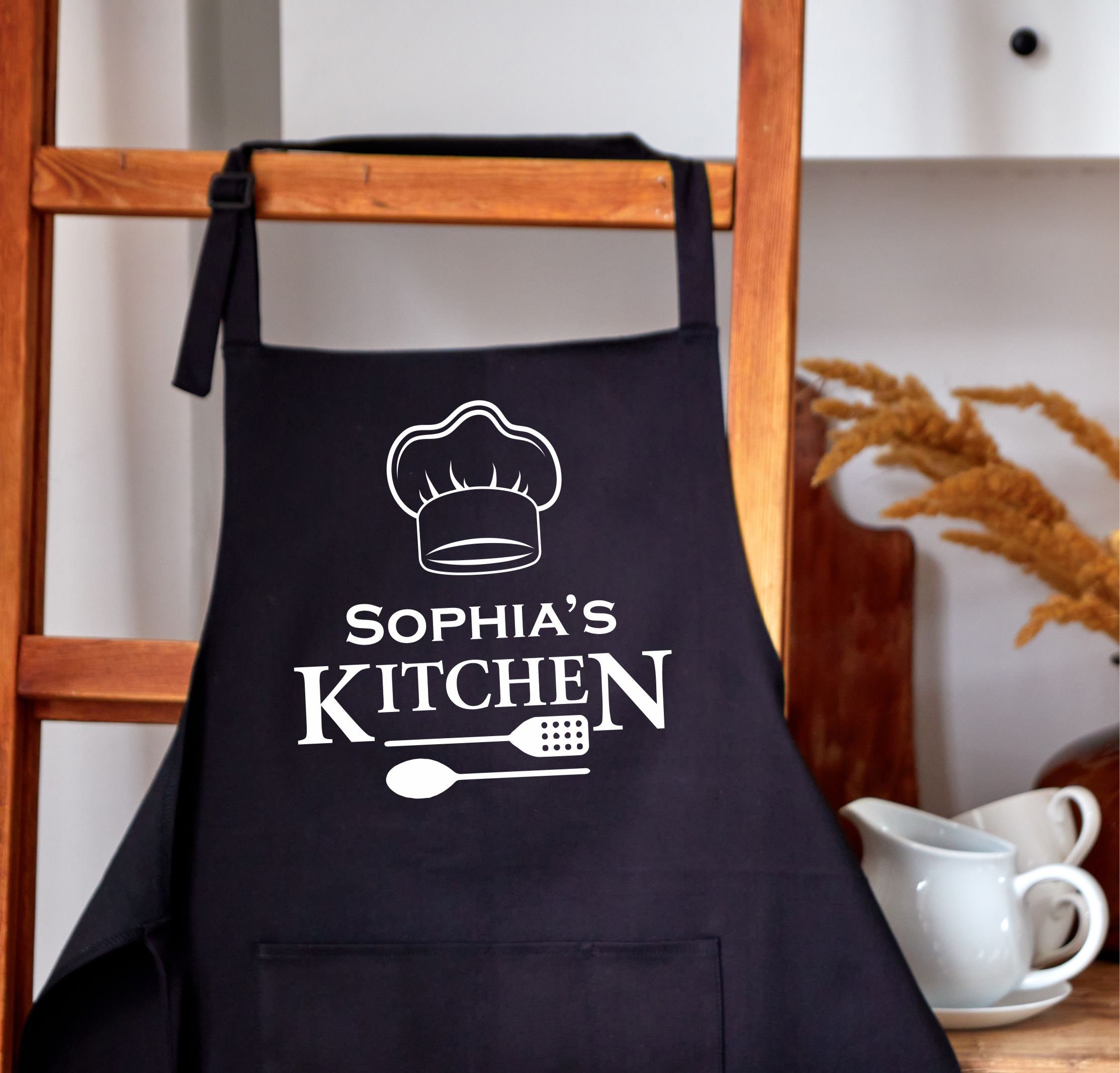 Personalized Chef Apron Embroidered Kitchen Design Aprons for Women an —  Place4Print - Best Place Printing & Embroidery, Aprons, Caps