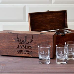 Trauzeugen Geschenkbox, personalisierte Schnapsgläser, Zigarrenkiste, Trauzeugen Vorschlag Box, Trauzeuge Geschenk, Trauzeuge Vorschlag, Groomsmen Geschenkset