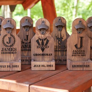 Groomsmen Gift Set of 6 Personalized Beer Bottle Openers, Groomsmen Gifts, Custom Best Man Gift, Wall Mount Beer Bottle Opener, Beer Gifts