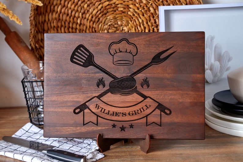 Planche Cadeau Personnalisé Allemagne Planche à Petit-Déjeuner Gravée 'Papa' - Cadeau Personnalisé Fête Des Pères - Bois D'Érable Planche Bois érable Cadeau Papa