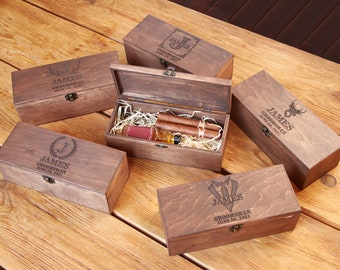 Groomsmen Gift Box, Cigar Box, Groomsmen Proposal Box, Groomsmen Gifts, Best Man Proposal, Groomsmen Gift Set, Personalized Shot Glasses