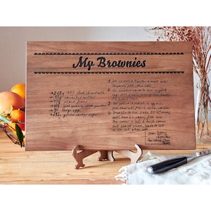 Handgeschreven recept snijplank, gepersonaliseerde snijplank, op maat gegraveerd handschrift, bakcadeau voor moeder, Nana Gift