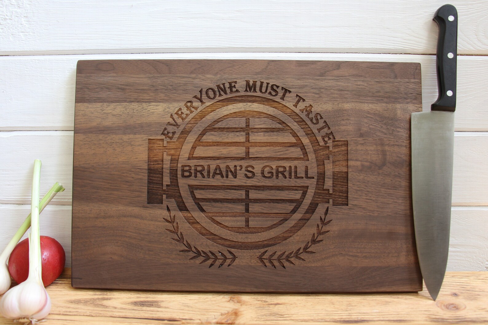 Walnut Cutting Board Custom Grill BBQ Gift Grill Master Etsy