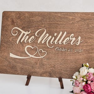 3D Wedding Guest Book Alternative  Wood 3D Guest Book Sign  Unique Wood Guestbook  Last Name Guest book