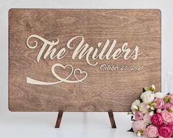 Wedding Guest Book Alternative, Rustic Wood Guest book, Wooden Guest Book Sign, Unique Wood Guestbook, Wood Guest Board Sign, Last Name Sign
