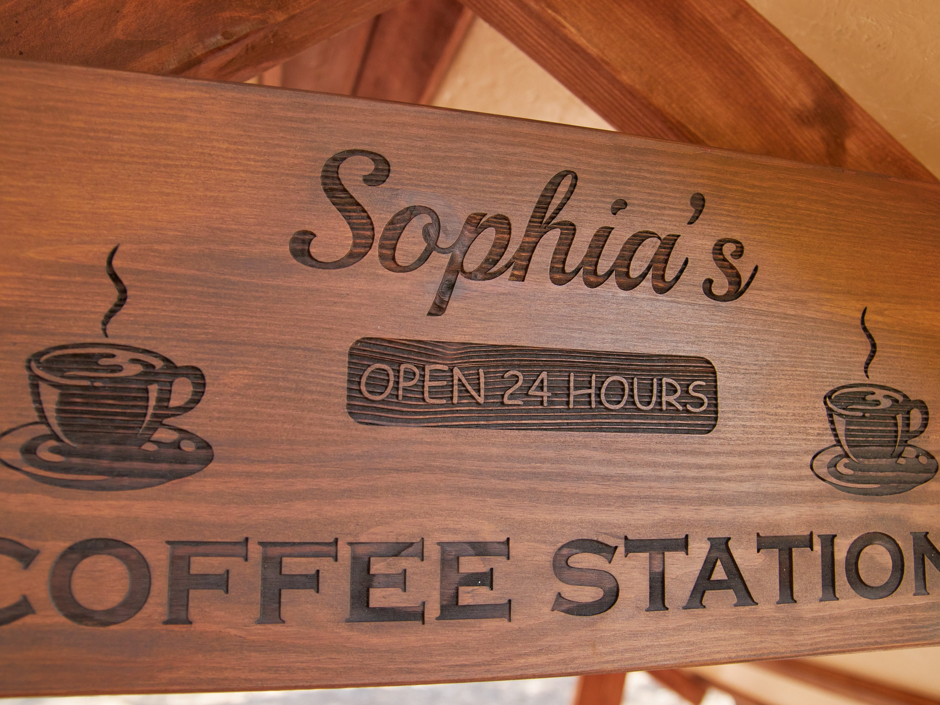Custom Wood Signs Personalized Coffee Bar Sign Coffee Bar Etsy
