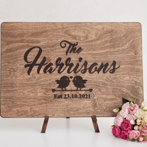 Personalized Wedding Guest Book, Guestbook Alternative, Custom Wood Sign, Last Name Sign, Rustic Wedding Decor, Engagement Gift