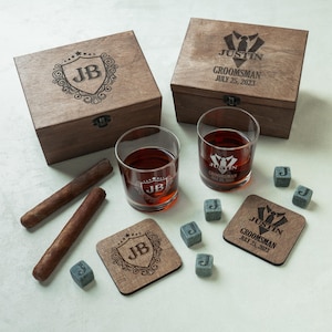 Unique Whiskey Glass Set for Groomsmen, Best Man Proposal Gift, Groomsman Gift for Bachelor Party, Wedding Invitation Gift