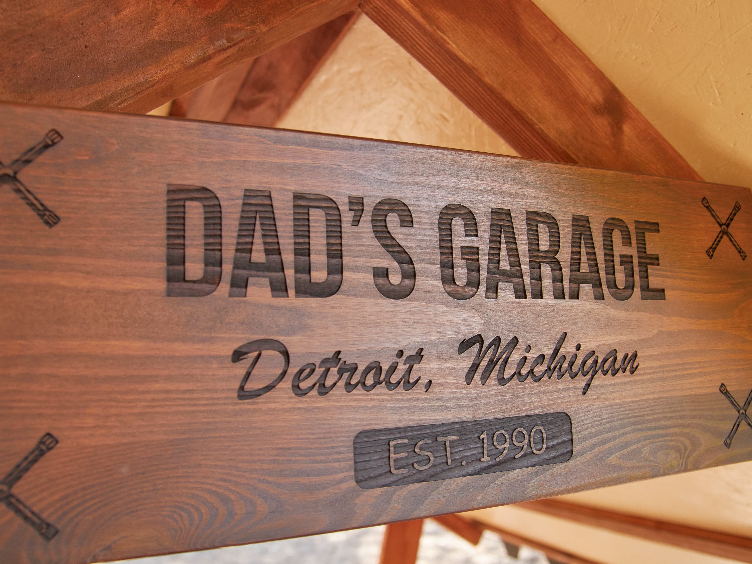 Custom Wood Signs Dads Garage Sign Wooden Name Sign Garage Etsy