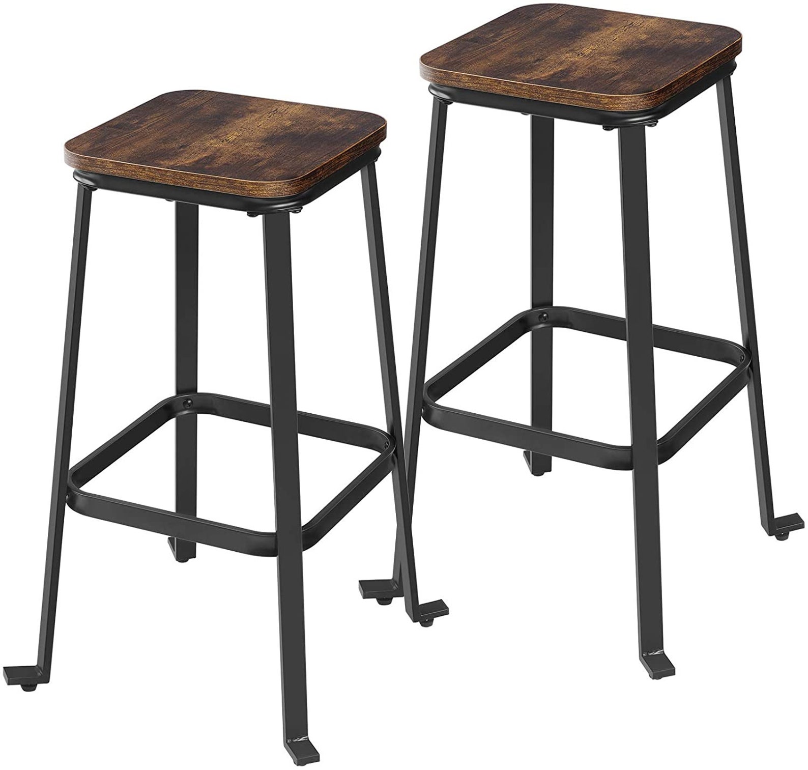 Industrial Style Bar Stools x 2 with Footrest Set of 2 Metal Etsy