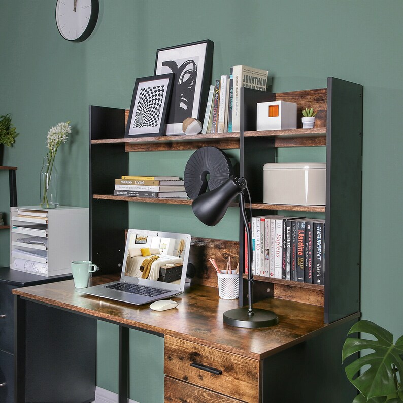 Large Industrial Computer Desk Shelf Unit Cupboard Door Etsy