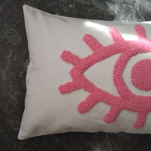 Pillow Cover Decorative Pillow Cover punch needle Pillow  Handmade evil eye black MUSTARD pillow cover Cotton Farmshouse Pillow nursery