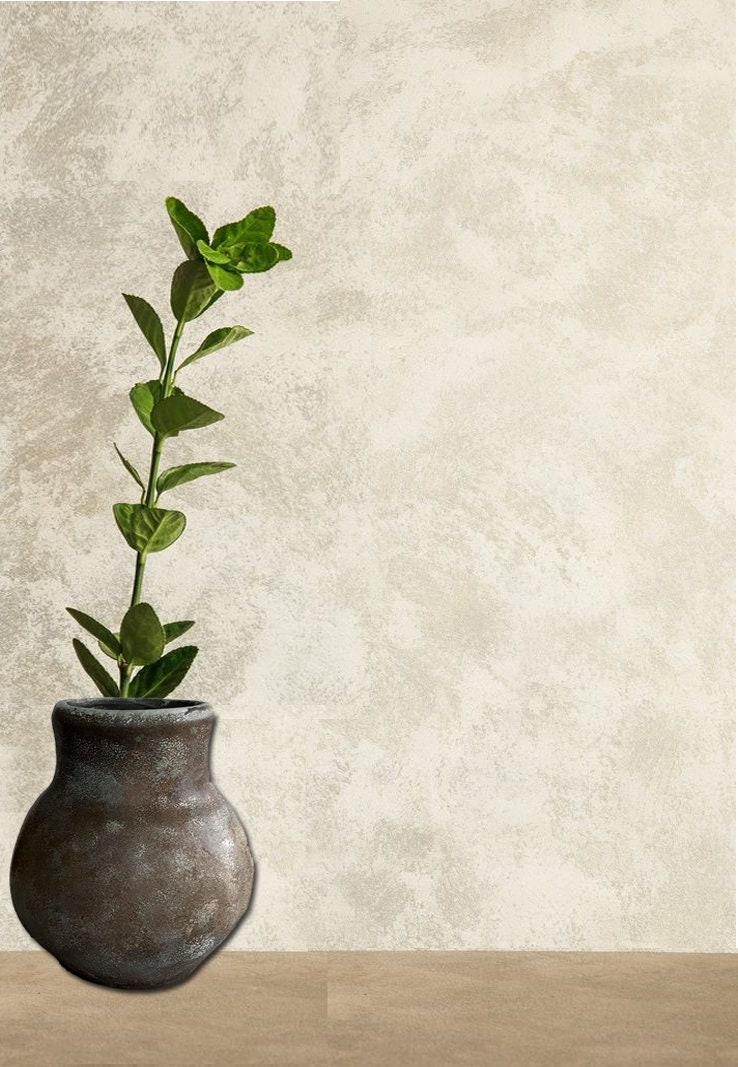 Rustic Decor, Rustic Pot, Vintage Look Pot, Flower Pot, Indoor Pot