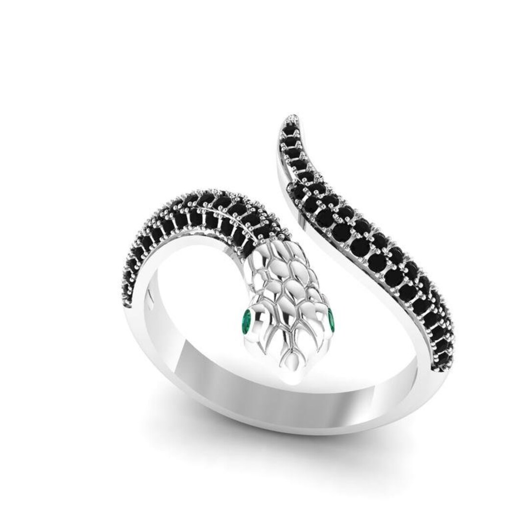 Snake Ring Serpent Ring Wrap Ring Green Eye Snake Ring Etsy UK