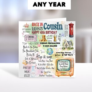 Carte d'anniversaire personnalisée de 1985 : un message d'accueil unique pour lui, parfait pour un mari, un père et son fils