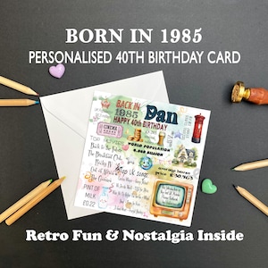 Personalized 1985 Birthday Card: Milestone Year Facts