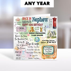 Carte d'anniversaire personnalisée de 1985 : un message d'accueil unique pour lui, parfait pour un mari, un père et son fils