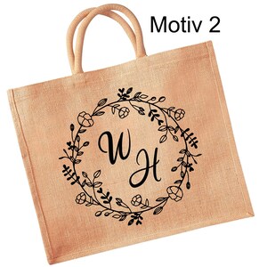 Jute bag personalized, shopping bag, shopper with name, market bag image 2