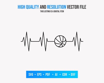 Basketball Heartbeat Etsy