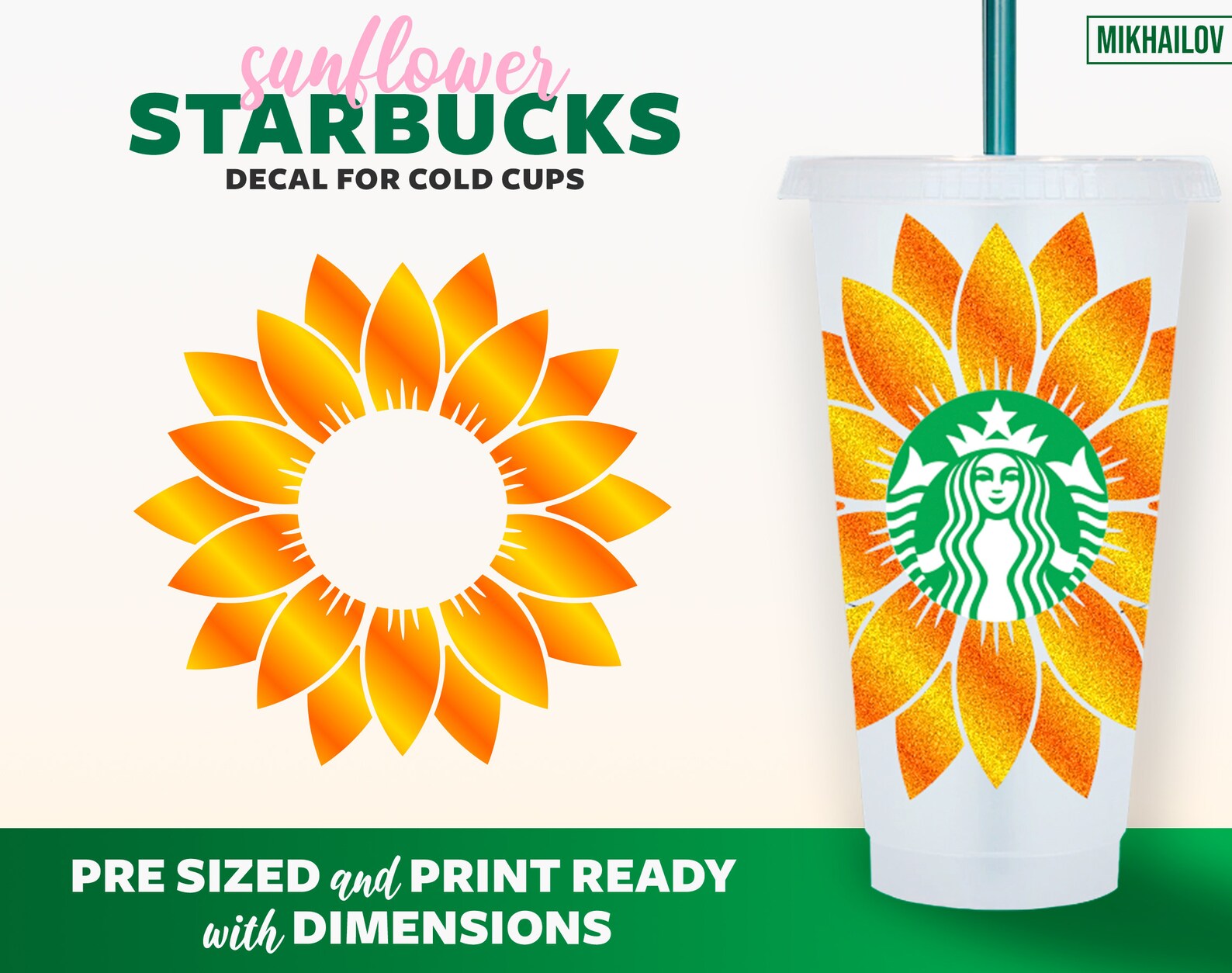 Download Sunflower Starbucks Cup svg Starbucks Flower decal Full ...