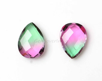 Amazing Brand new Natural WATERMELON TOURMALINE fancy shaped briolettes 5x7 to 8x13 mm 7 inch strand Approx Rare tourmaline E4214