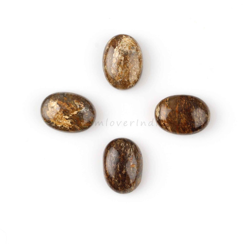 Loose Cabochon Bronzite Cabochon 4Pcs 15x20mm Calibrated Cabochons 6x8mm Cabochon Gemstones Bronzite Oval Cabochon