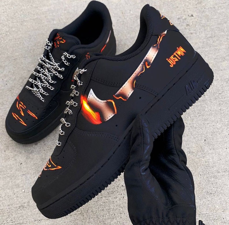 air force 1 custom fire