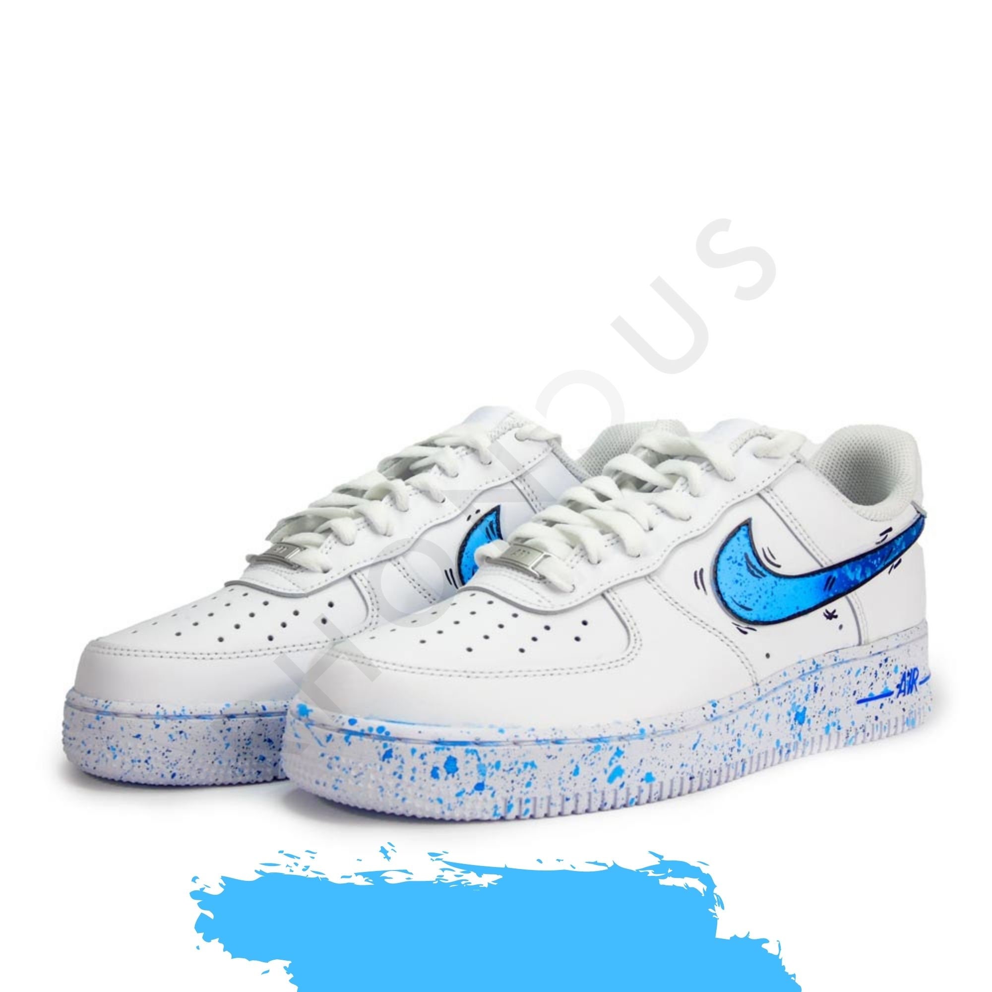Nike Sneakers AF1 Air Force 1 Custom Sketches Blue | Etsy