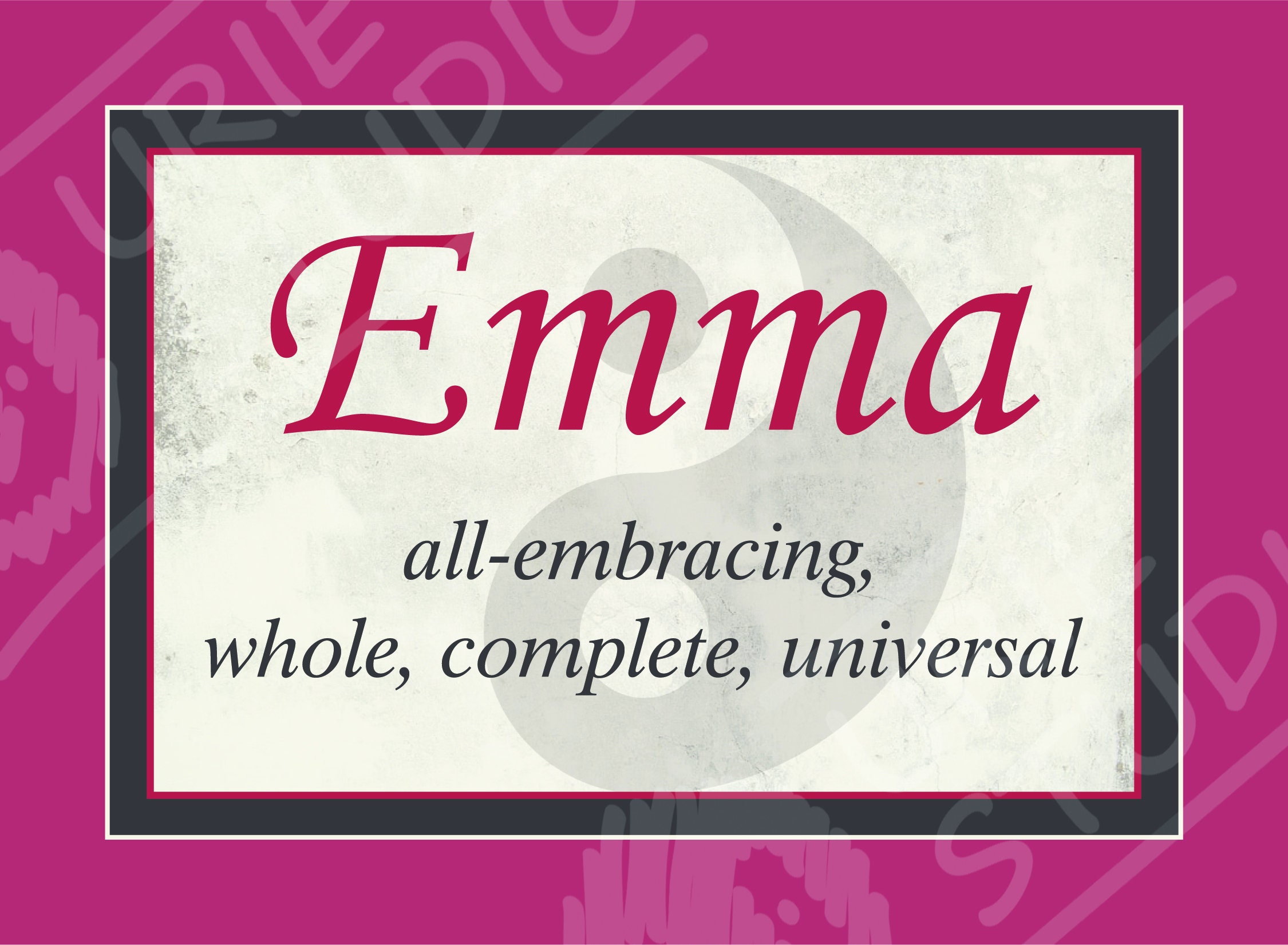 5x7 Emma Name Meaning Digital Print Etsy