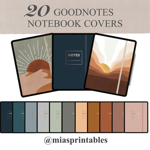 20 Boho Digital Notebook Covers, Goodnotes Digital Notebook Covers, Notability Notebook Covers, Macbook icons