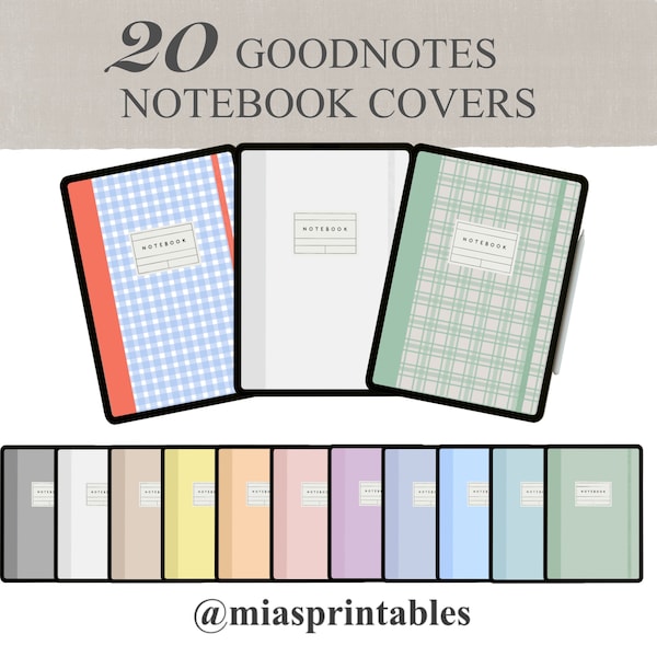 20 Cute Digital Notebook Covers, Korean, Japanese stationary, Goodnotes covers, Notability covers, Macbook Icons, goodnotes template,planner
