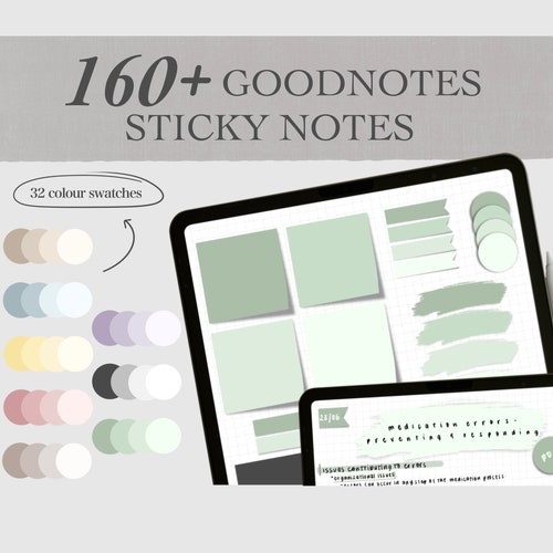 160 Goodnotes Sticky Notes Stickers Ipad Stickers Digital - Etsy