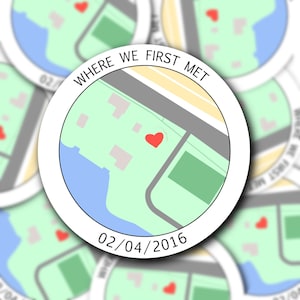 Carte du lieu où nous nous sommes rencontrés - NUMÉRIQUE - Carte numérique personnalisée - Carte personnalisée - Premier rendez-vous - Anniversaire - Où tout a commencé