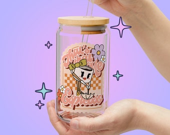 That's That Me Espresso Sabrina Carpenter ijskoffie sipper, glaswerk, herbruikbare beker, 16oz deksel en rietje