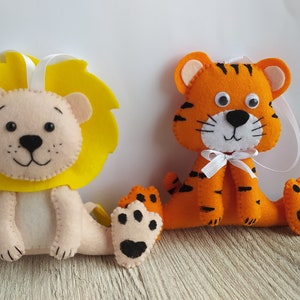 Nursery decor safari, Felt jungle animals, hanging animals safari, felt animals ornament, baby mobile decorations image 10