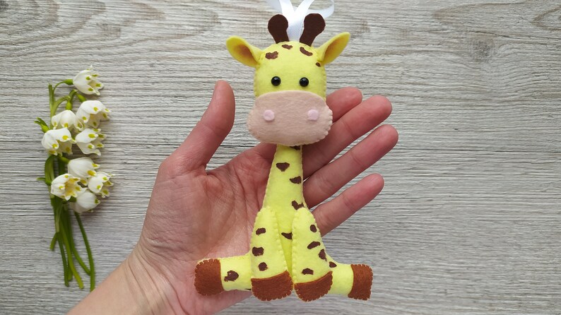 Nursery decor safari, Felt jungle animals, hanging animals safari, felt animals ornament, baby mobile decorations giraffe