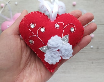 Valentine&#39;s conversation heart, Personalized heart gifts, Mother&#39;s day gifts, Heart felt ornament, valentine&#39;s ornaments,  hearts decor