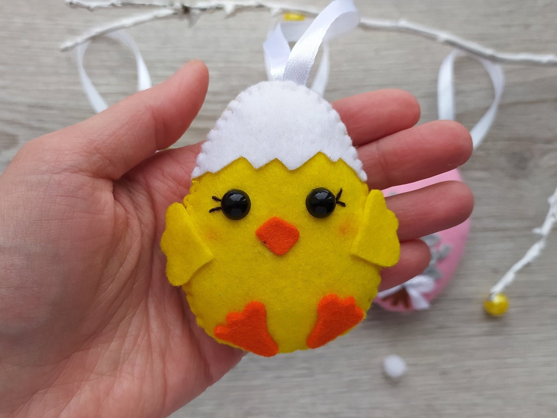 Felt Easter decoration Set of 6 Felt Easter ornaments Felt Etsy